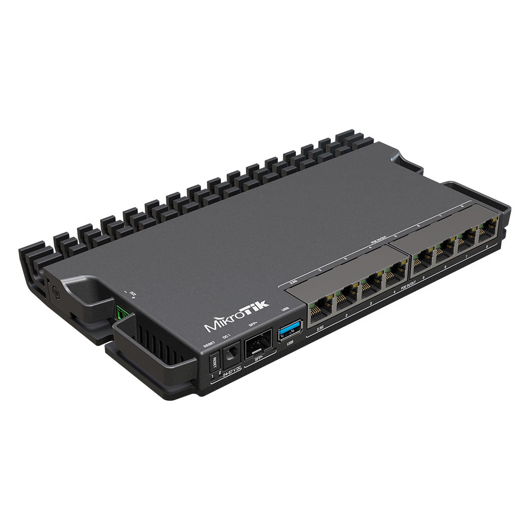 MIKROTIK RB5009UPR+S+IN Router 8 Puertos POE Ethernet de 2.5 Gigabit y SFP+ 10 Gigabit