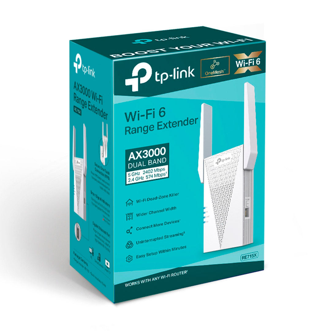 TP-LINK RE715X Repetidor de Señal WiFi6 AX3000 Doble Banda