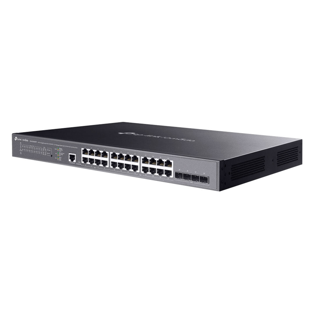 TP-LINK SG3428XMPP Switch Omada L2+ de 24 Puertos Gigabit y 4 SFP+ a 10G con 16 PoE+ y 8 PoE++