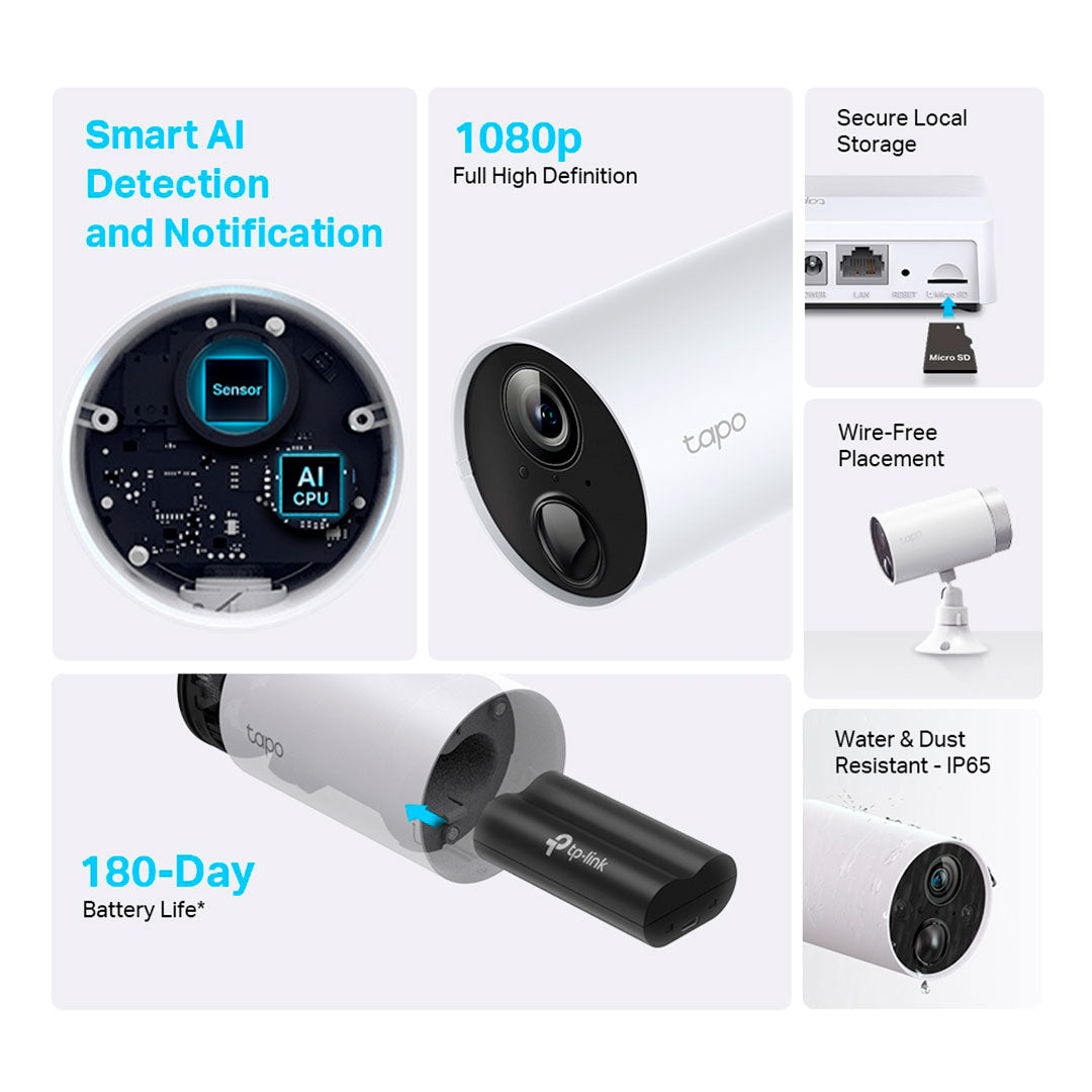 TP-LINK TAPO C400S2 Kit de Cámaras de Seguridad Inteligentes Sin Cable