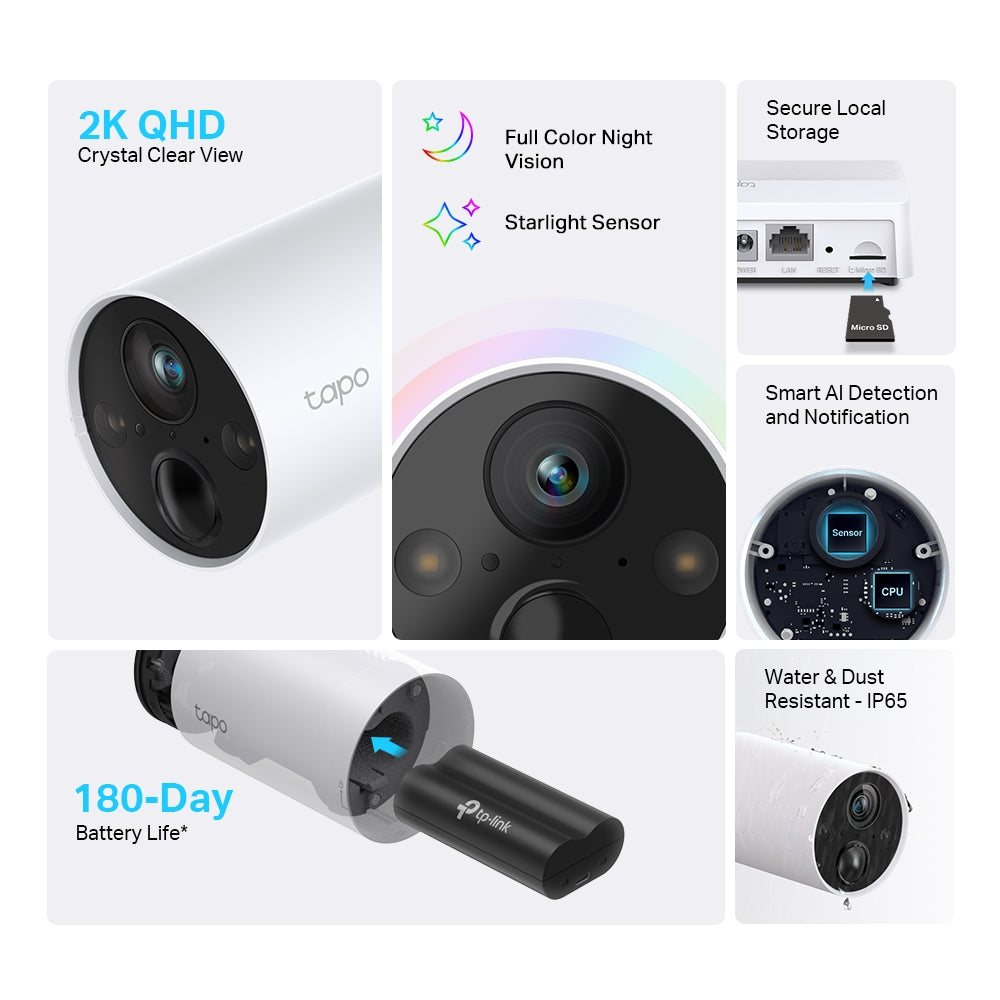 TP-LINK TAPO C420S1 Cámara de seguridad WIFI 4MP H200 con Batería