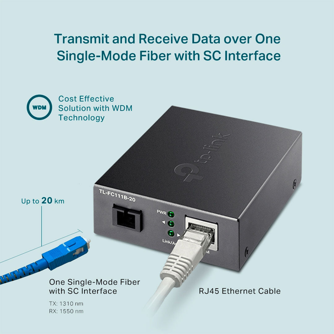 TP-LINK FC111B-20 Convertidor de medios WDM a 10/100 Mbps