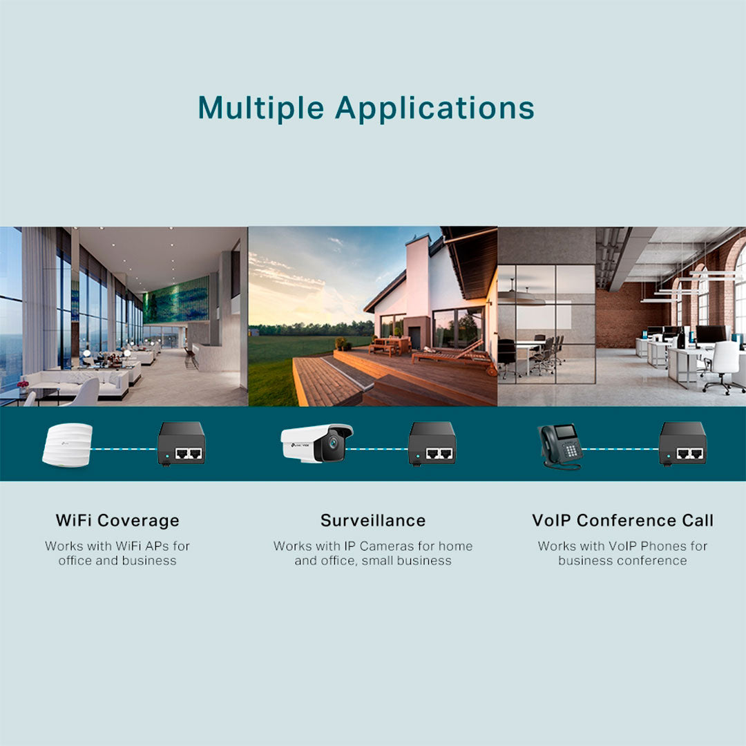 TP-LINK POE160S Inyector PoE+ Omada 2 Puertos Gigabit 30W