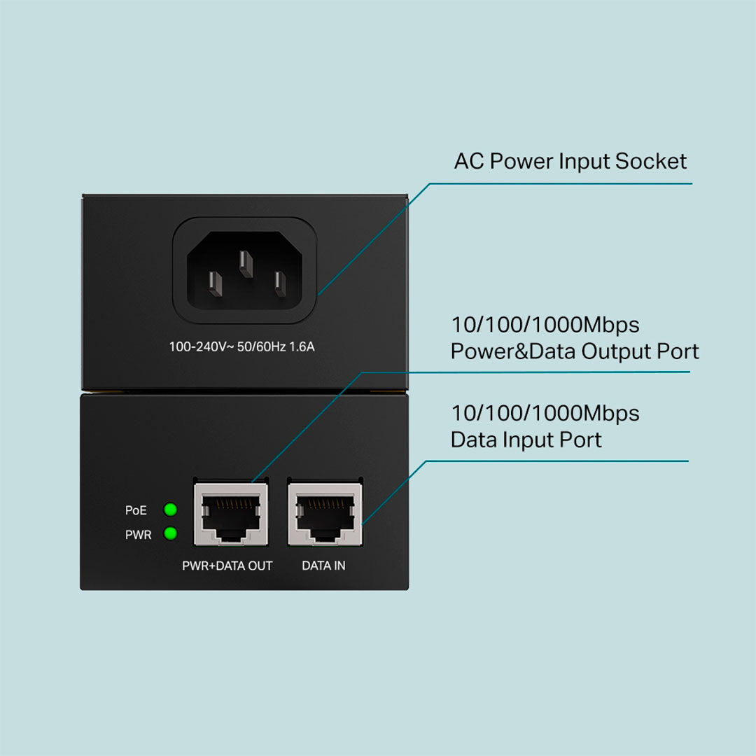 TP-LINK POE170S Inyector PoE++ Omada 2 Puertos Gigabit 60w
