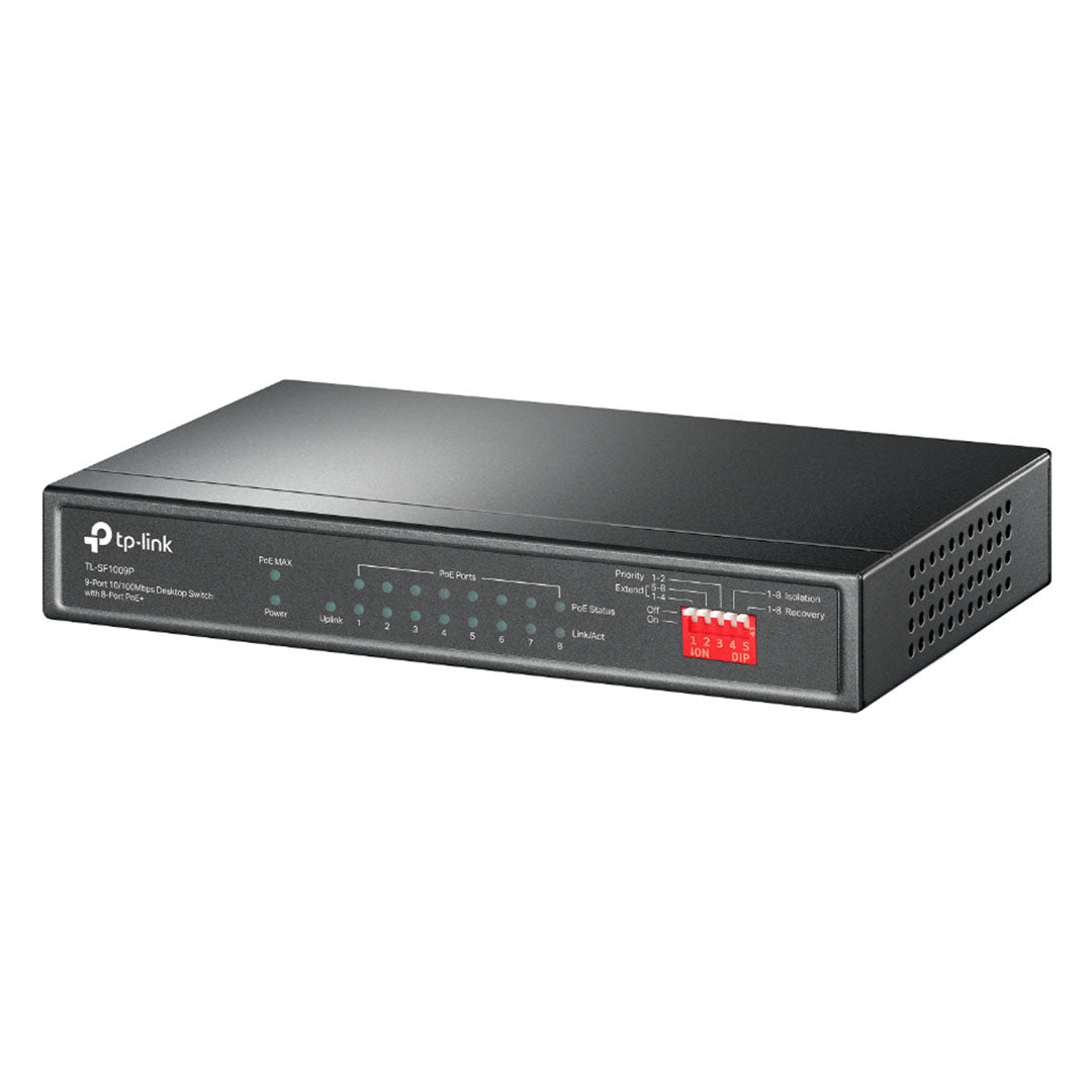 TP-LINK SF1009P Switch 9 Puertos 10/100Mbps con 8P PoE+