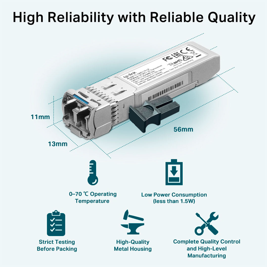 TP-LINK SM5110-LR Transceiver LC SFP+ 10G Monomodo 10Km