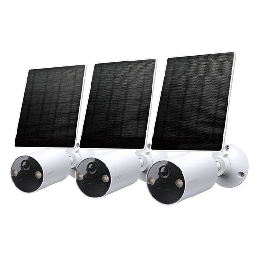 TP-LINK Tapo C410 Kit 3-Pack Cámara de Seguridad con Panel solar 2K 3MP