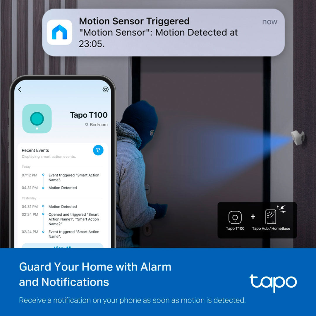 TP-LINK Tapo T100 Sensor de Movimiento Smart 120°PT 922MHz