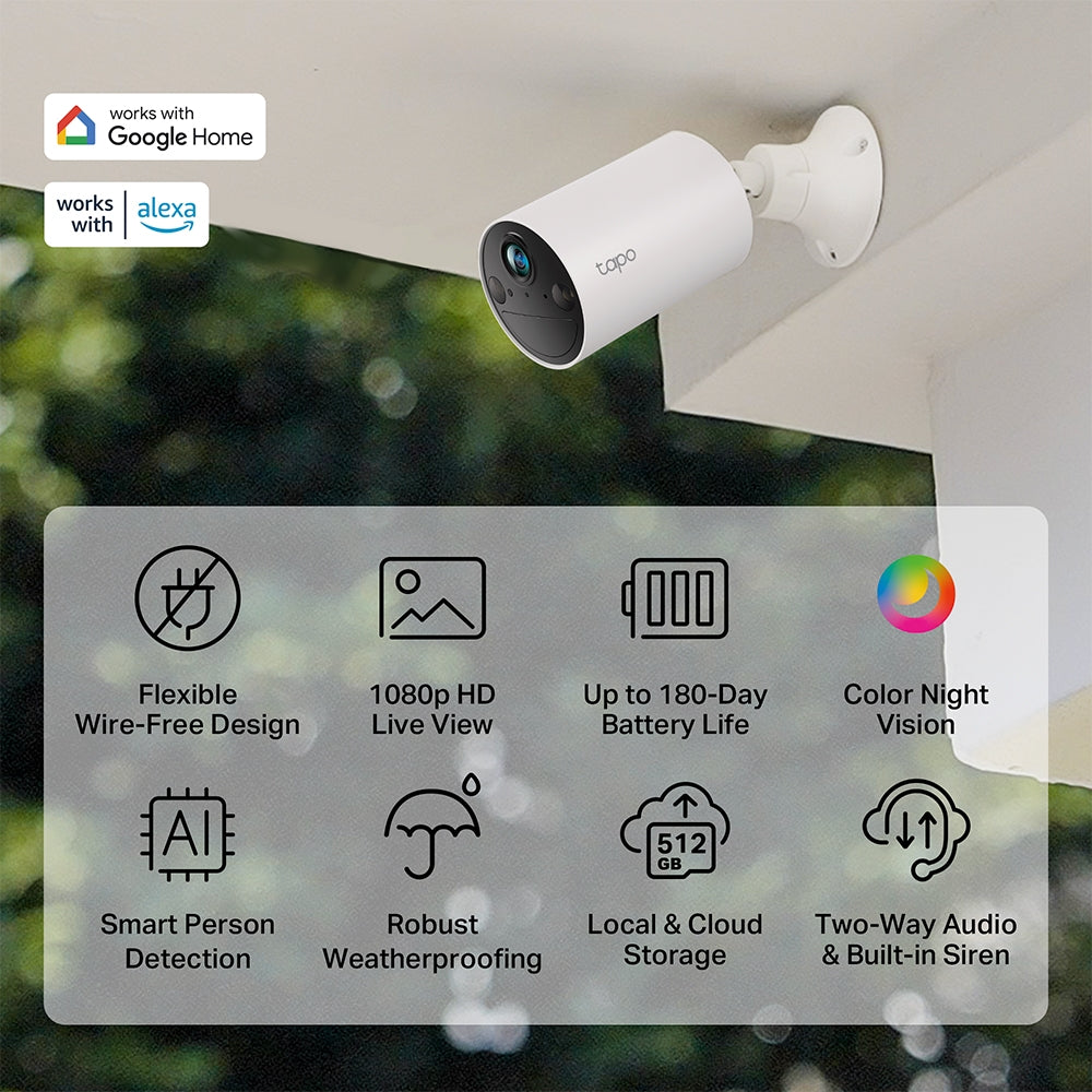 TP-LINK Tapo C402 Cámara de seguridad inteligente inalámbrica para interiores y exterior