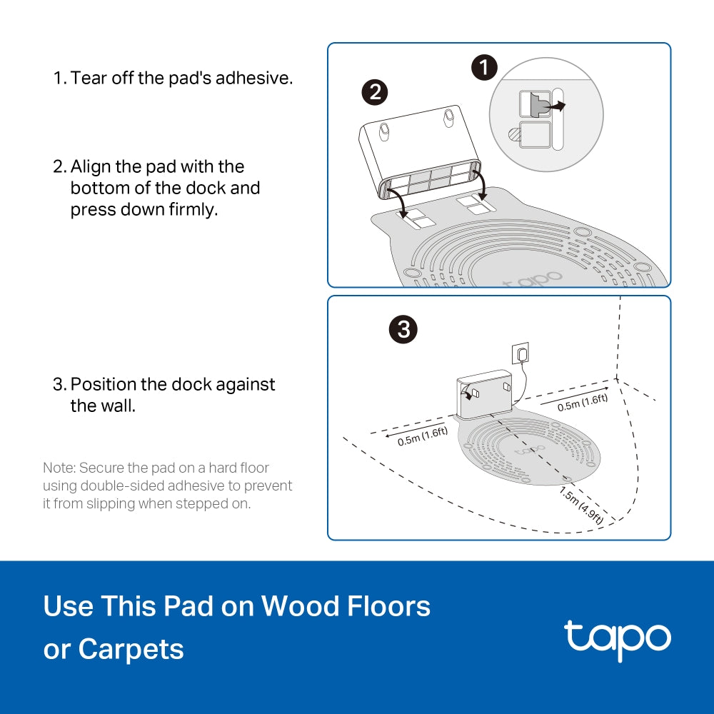 TP-LINK Tapo RVA410 Alfombrilla Impermeable para Robot Aspirador