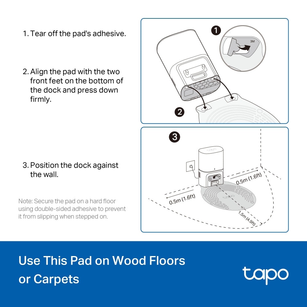 TP-LINK Tapo RVA411 Alfombrilla Impermeable para Robot Aspirador