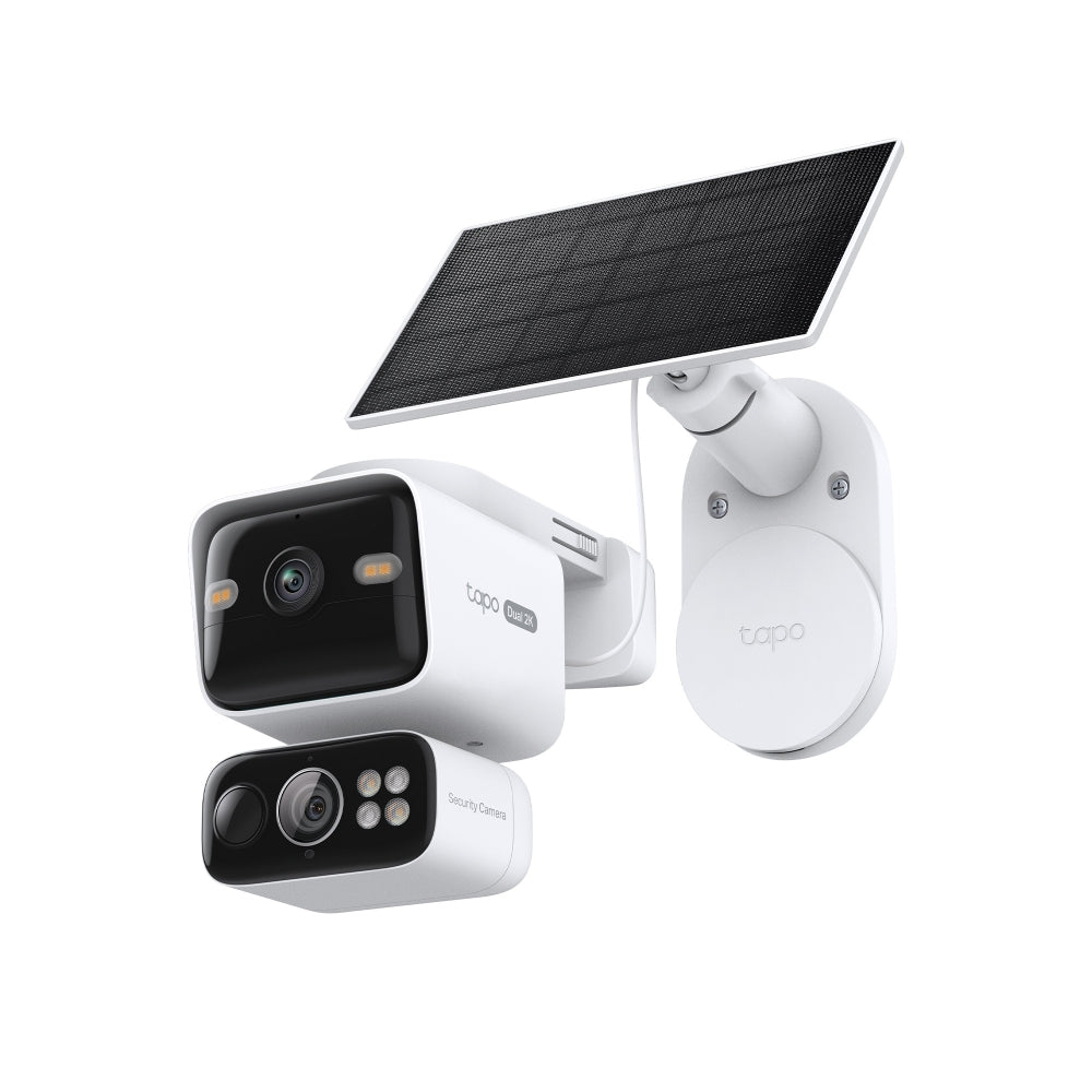 T-LINK TAPO C645D KIT Cámara de Seguridad con Doble Lente Y Giro + Panel Solar Tapo A201