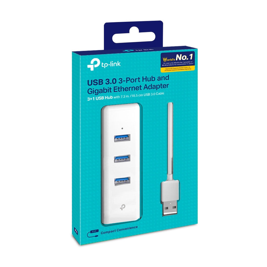 TP-LINK UE330 Adaptador USB 2 en 1 con Hub 3 Puertos USB 3.0
