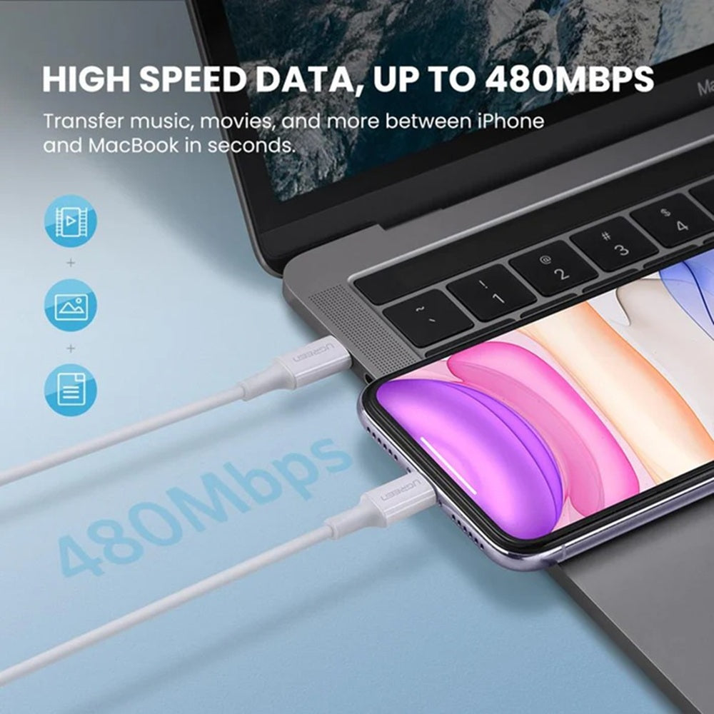UGREEN US171 10493 Cable USB-C a Lightning Blanco 1m