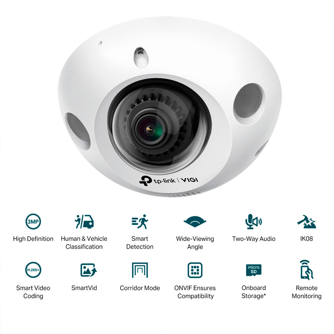 TP-LINK VIGI C230I Mini 2.8mm Cámara de Seguridad IP PoE 3MP 2K