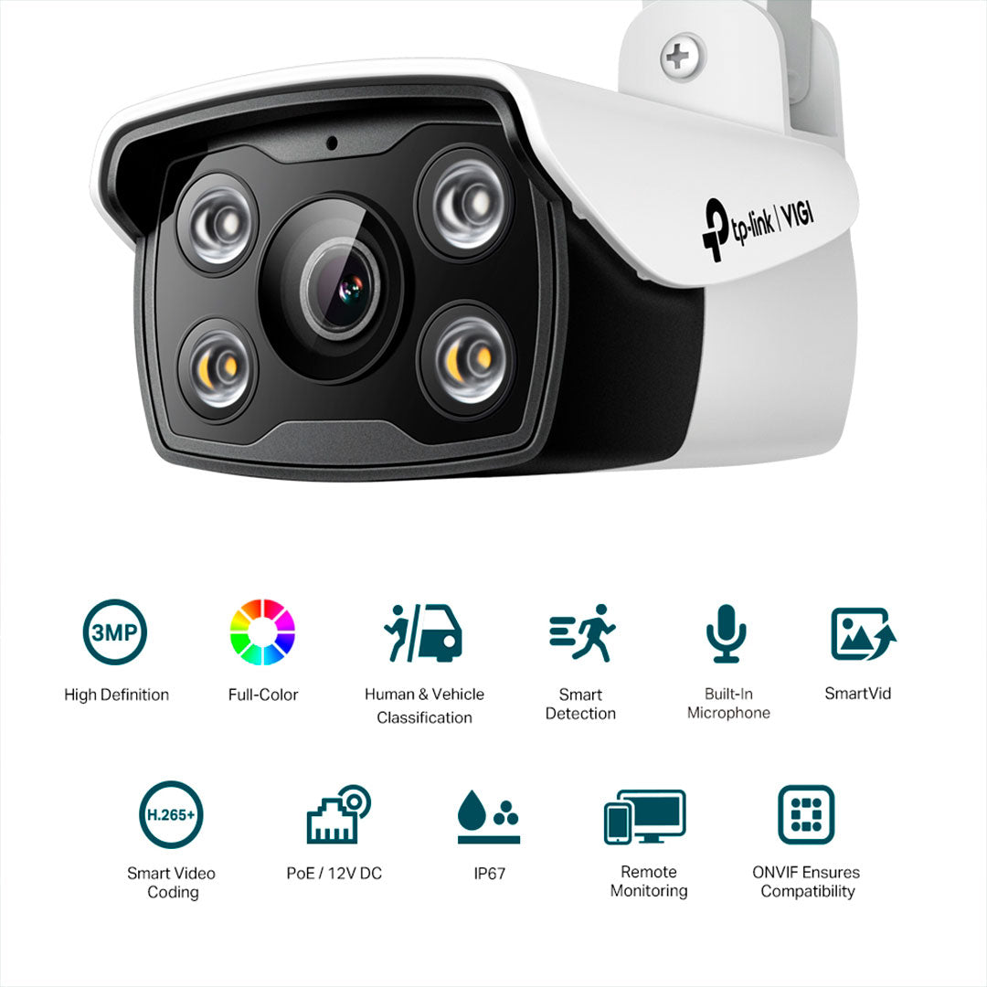 TP-LINK VIGI C330 4mm Cámara de Seguridad IP PoE 3MP 2K
