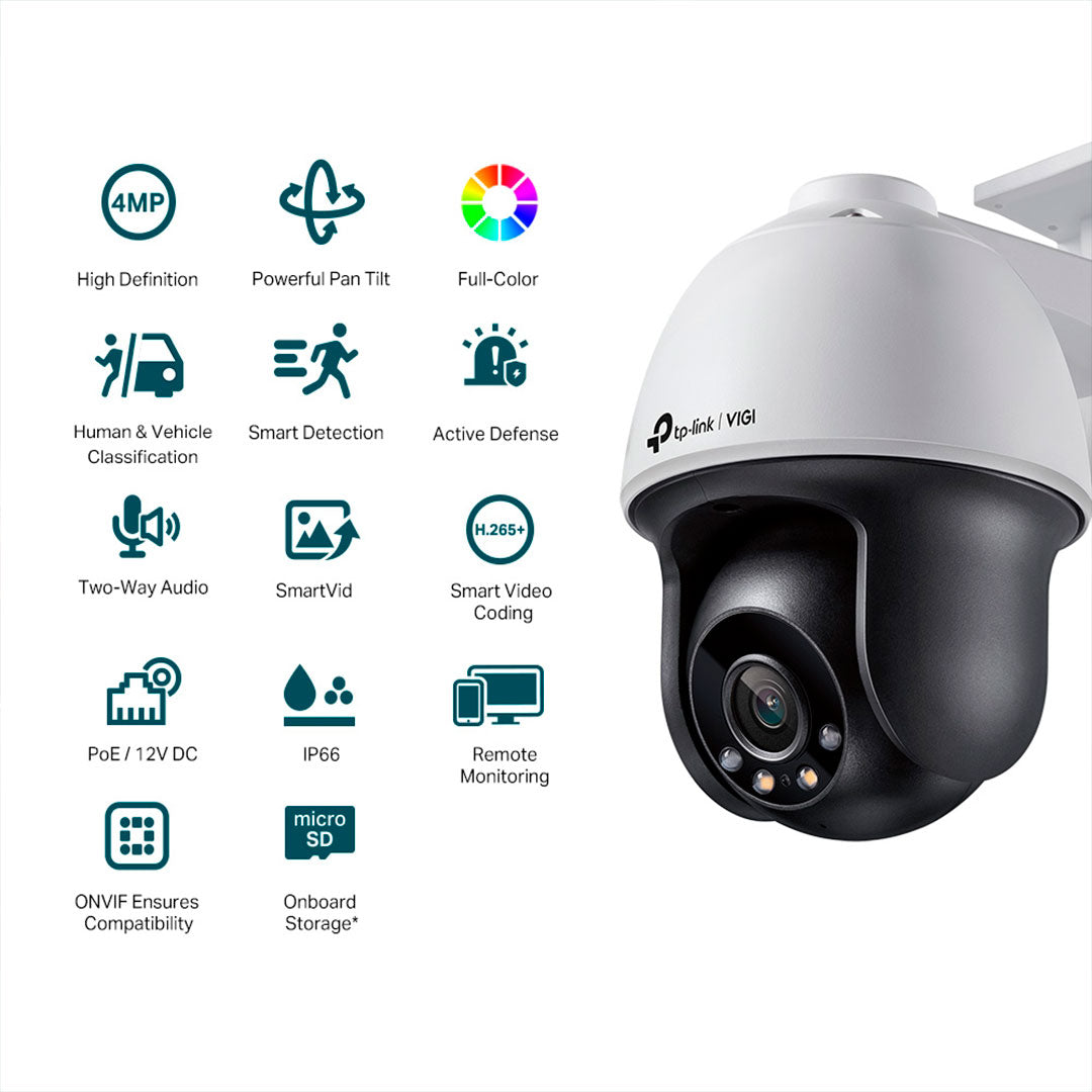 TP-LINK VIGI C540 4mm Cámara de seguridad IP PoE 4MP 2K+ PT 360º
