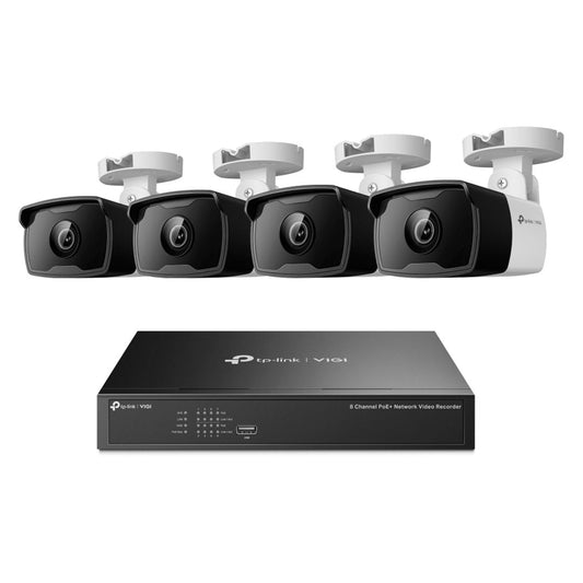 TP-LINK VIGI NK8P-B434I Kit 4 Cámaras Bullet 3MP y NVR 8 Canales