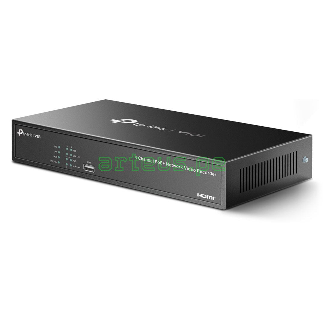 TP-LINK VIGI NVR1004H-4P Grabador de Video NVR 4 Canales PoE+ 4K