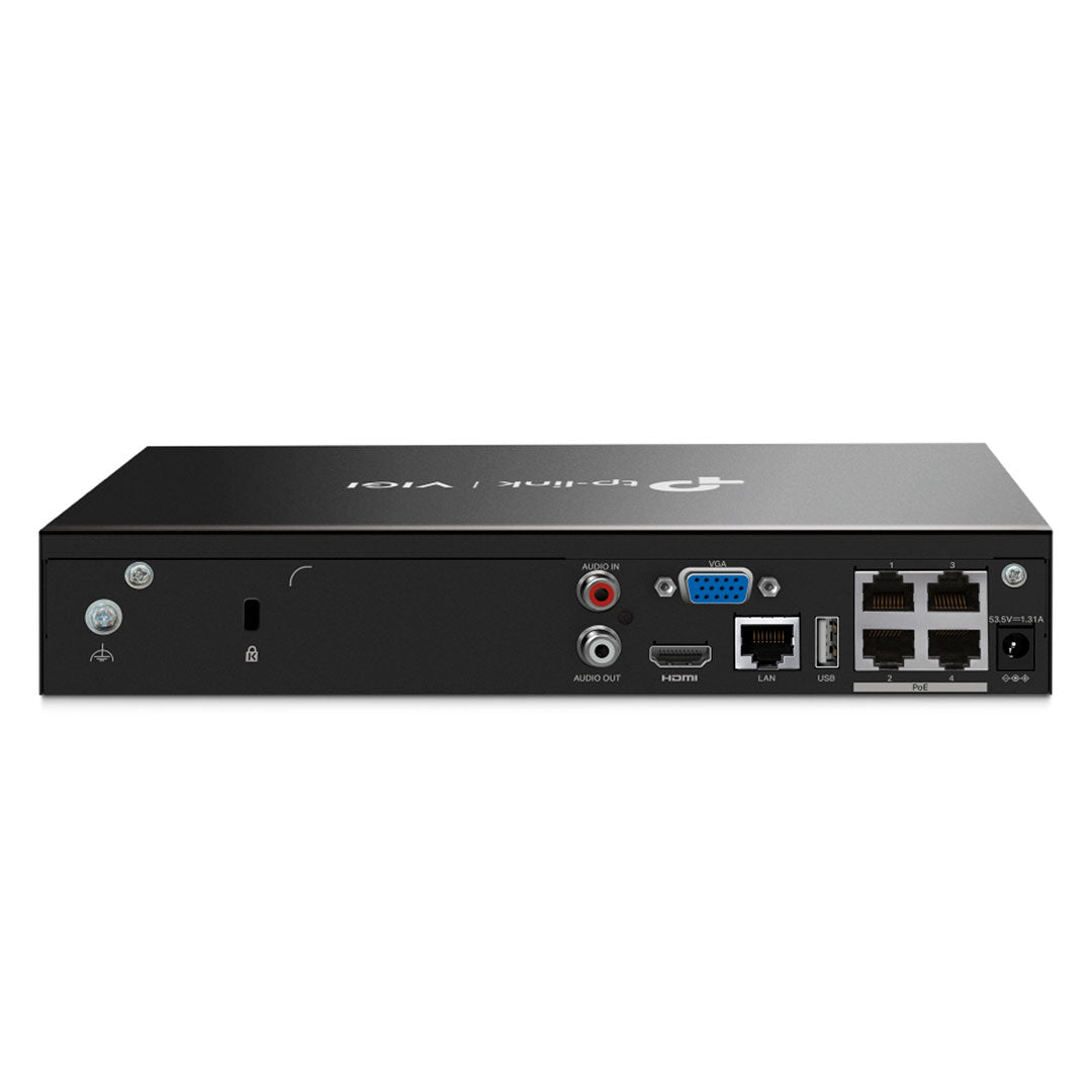 TP-LINK VIGI NVR1004H-4P-2TB Grabador de Video NVR PoE+ 4 Canales 4K y 2TB HDD