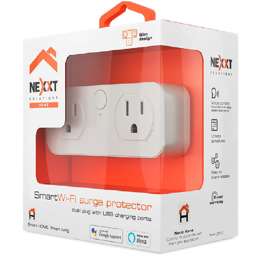 NEXXT SOLUTIONS NHP-D610 Enchufe Tomacorriente Inteligente WIFI 2 Tomas 100-240VAC 15A