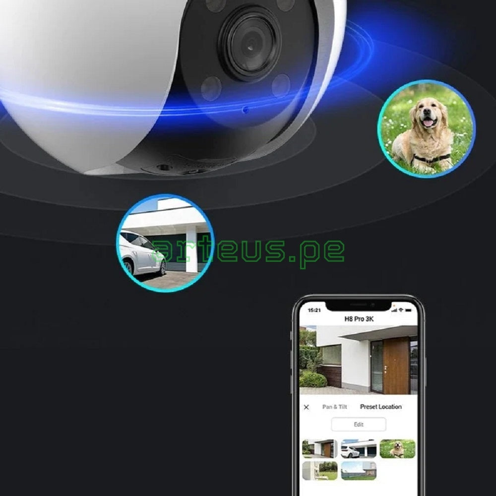 EZVIZ H8 3K Cámara de Seguridad WIFI 5MP PT 360
